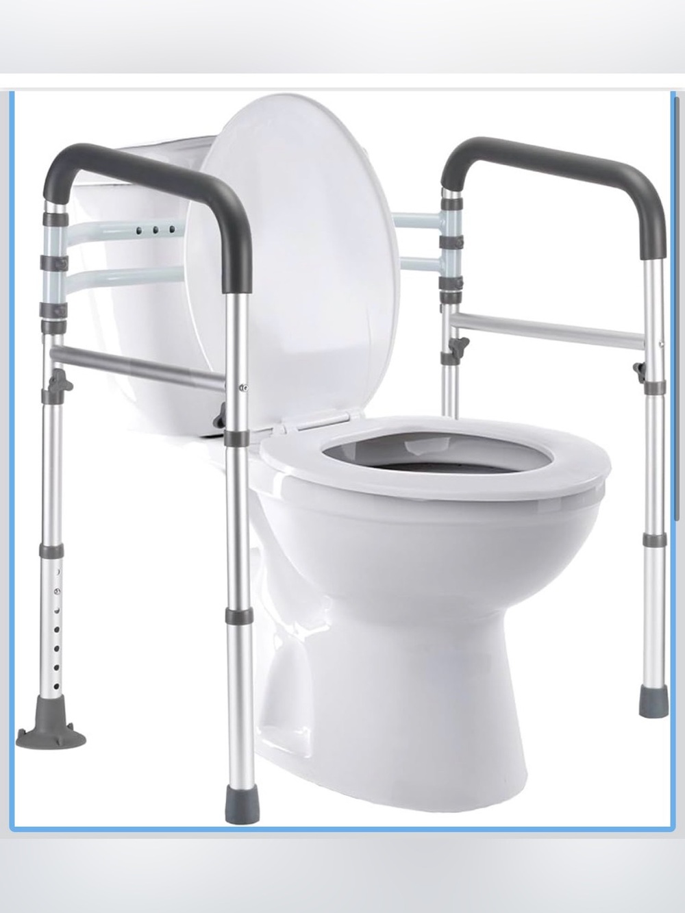 NIB Adjustable Toilet Support Rails - Comfort & Safety for Seniors